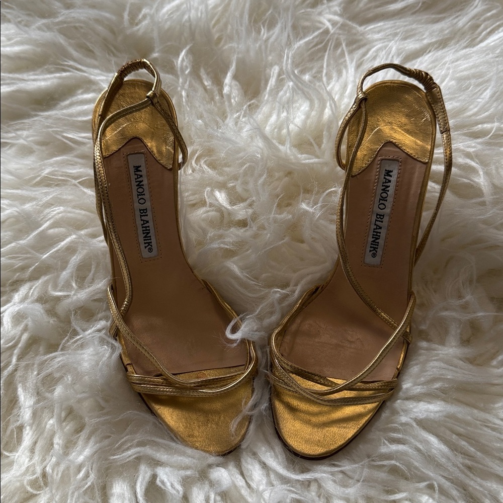 Manolo Blahnik Radiant Gold Heels